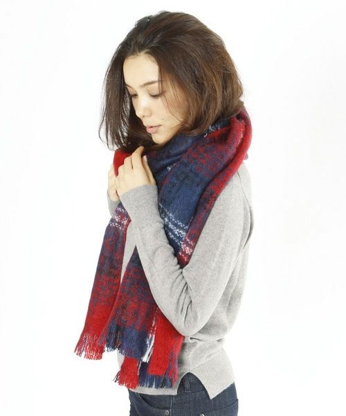 ループタータンチェックストール
