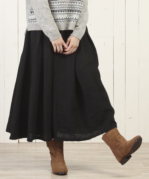 ラスティックリネンピーチスカート