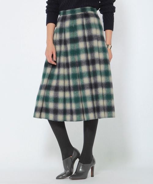 シャギーチェックスカート