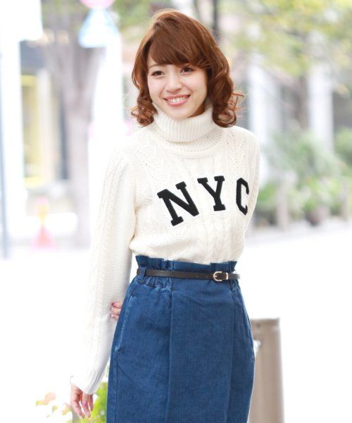 ＮＹＣケーブルタートルネックニット