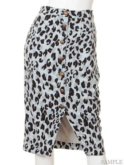 レオパードミッドカーフスカート