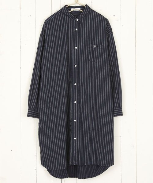 綿 裏起毛レジメンシャツワンピース