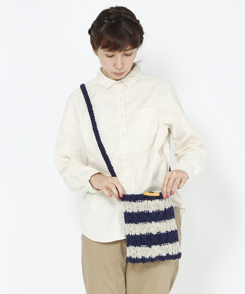 [OUTLET]ウールボーダーショルダーバッグ