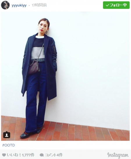 私服を公開した山本優希／Instagramより