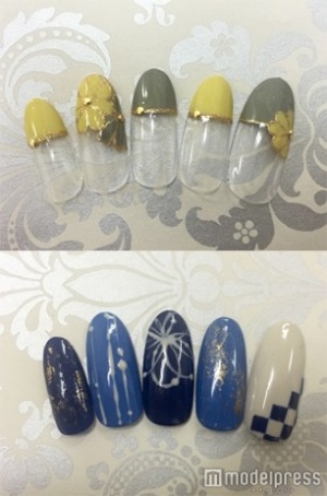 大人和ネイル「Nail Salon NOAH」（上）、上品和装ネイル「Nail Salon NOAH」（下）／画像提供・クーポンランド