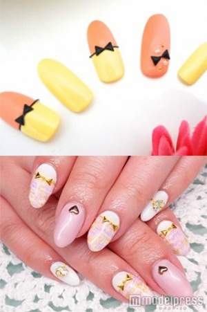 バイカラーりぼん「wiz mi-na」（上）、ツイードりぼん「merlotte nail」（下）／画像提供クーポンランド