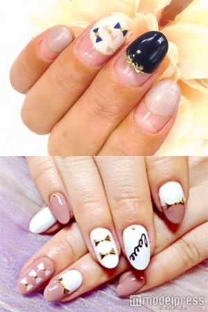 リボンアート「La-chou-chou」（上）、リボンネイル「GOOD NAILS渋谷店」（下）／画像提供クーポンランド
