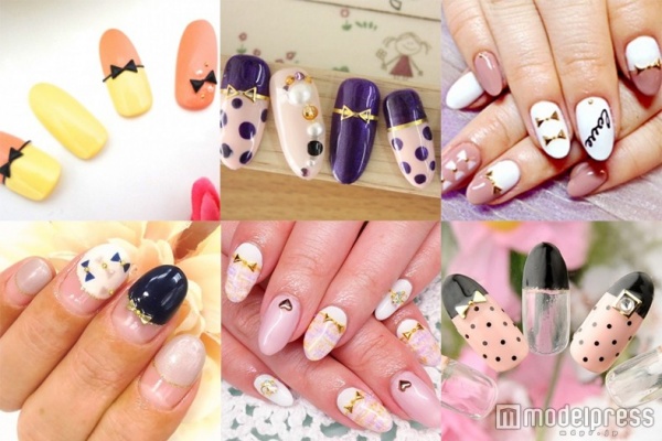 冬ネイルは“りぼん”で女の子らしさ全開に♪／画像提供クーポンランド