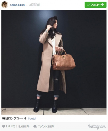 私服を公開した島袋聖南／Instagramより