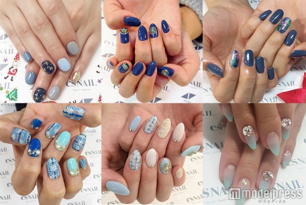 ダイエット効果ばつぐん！?青色ネイル6選／画像提供：esNAIL
