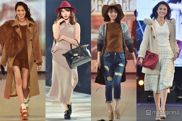 No.1トレンド色“ベージュ”をオシャレに着こなしたい！（左から）河北麻友子、八木アリサ、江野沢愛美、土屋巴瑞季