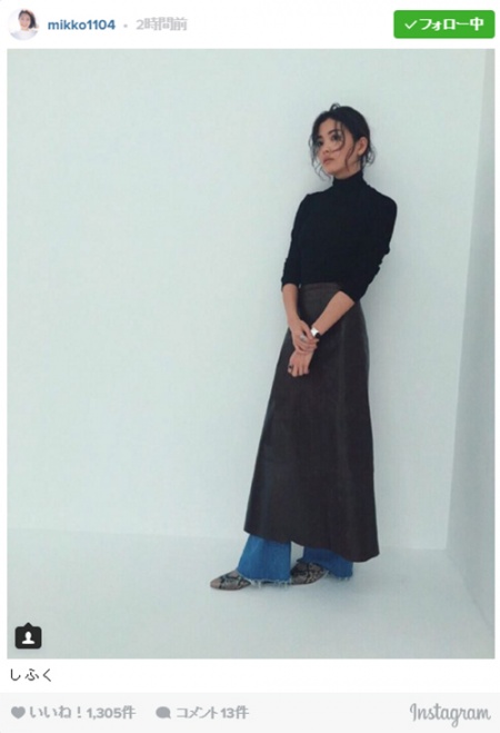 私服を公開した矢野未希子／Instagramより
