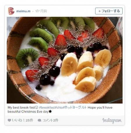 トッピングにバナナ／meimu.mさんInstagramより