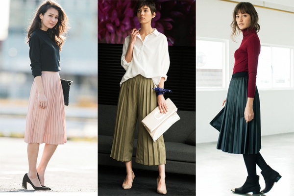 ゆるふわプリーツボトムスは大人に着こなしたい!/画像提供:STYLEST