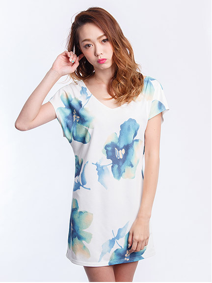AiryフラワーTシャツワンピース