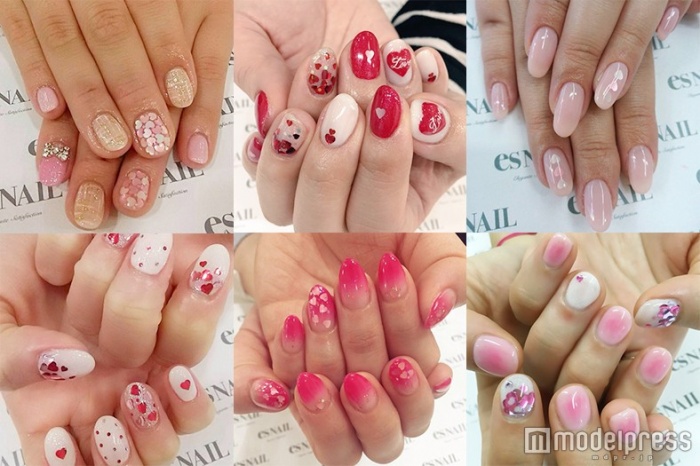 ハートホロネイルで指先をキラキラキュートに！／画像提供esNAIL