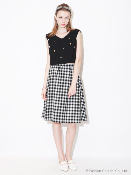 [Salon de Balcony]GINGHAM CHECK SKIRT