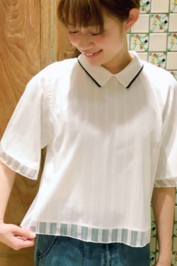 airy stripe top ～エアリーストライプトップ「flower」9,698円／画像提供：flower WEB SHOP
