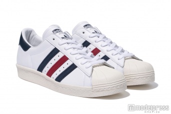 アディダス オリジナルス「Superstar 80s」ホワイト／トリコロール（14000円＋税）