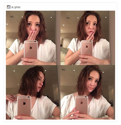 イメチェンヘアを披露した浜崎あゆみ／Instagramより