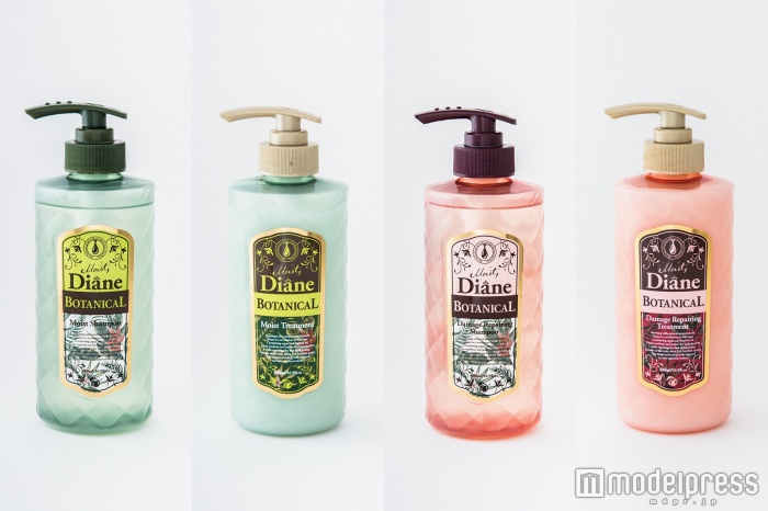 （左から）ダイアンボタニカル モイストシャンプー・モイストトリートメント、ダイアンボタニカル ダメージリペアリングシャンプー・ダメージリペアリングトリートメント／すべて480ml ￥924　※ノンシリコン：シャンプーのみ（画像提供：セブン＆アイ出版）
