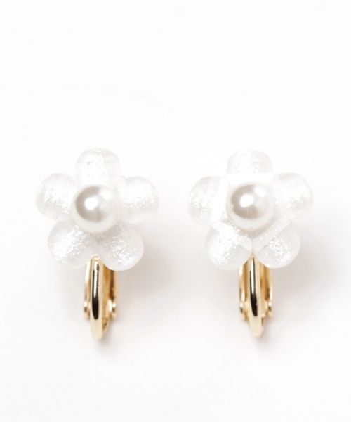 フラワーパールイヤリングSS/mikoa