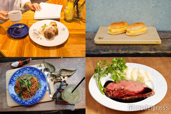 （左下から時計回り）418KAMIYAMA、Cafe＆Salon NONgUL、CAMELBACK sandwich＆espresso、Saxe Bleu Diner