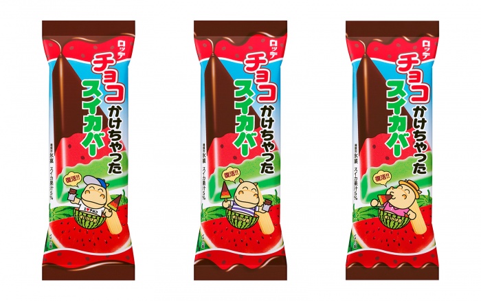 3年ぶりに登場するチョコかけちゃったスイカバー／画像提供：株式会社ロッテアイス 