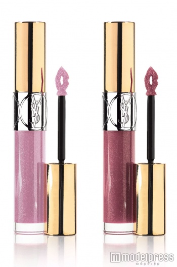 グロス ヴォリュプテ(新色)/(左から)NO.154 ローズデニム・NO.55 ローズエルドラド/3,800円(税別)画像提供・イヴ・サンローラン・ボーテ