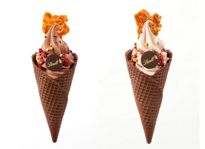 リンツ ソフトクリーム ショコラ フランボワーズ／画像提供：リンツ＆シュプルングリージャパン株式会社