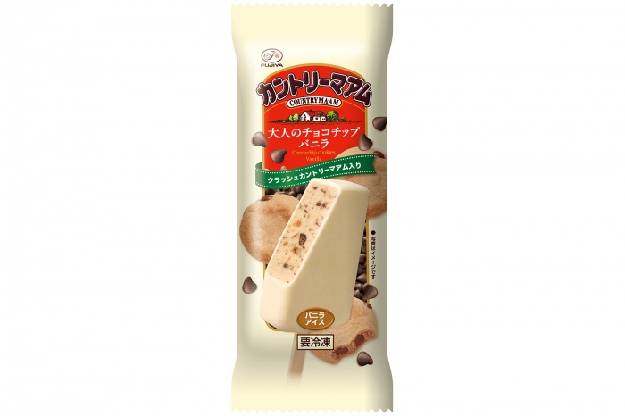 4月19日に発売される「不二家カントリーマアム 大人のチョコチップバニラ」／画像提供：赤城乳業株式会社