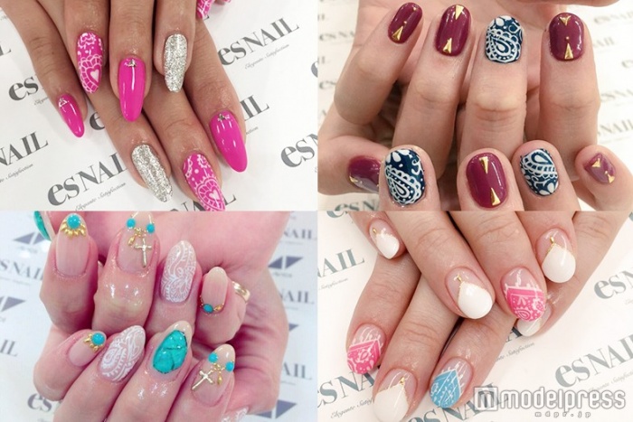 春は“ペイズリー柄ネイル”で一歩先のおしゃれ／画像提供：esNAIL