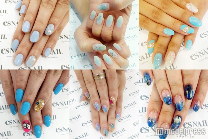 夏を先取り!涼し気なブルーネイル6選/画像提供:esNAIL