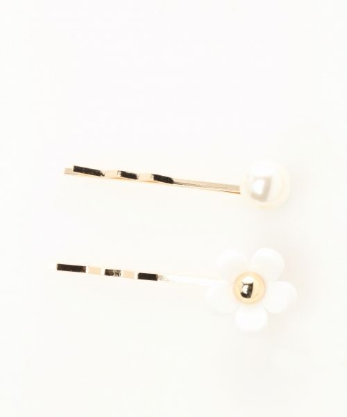 フラワー*パール2Pピン/mikoa