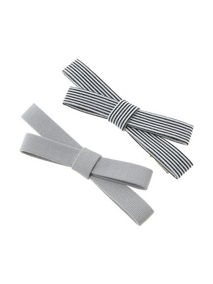 リボンストライプクリップセット