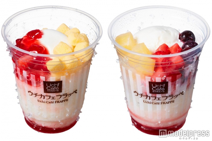 （左から）ストロベリーチーズケーキ、ミックスフルーツ ヨーグルト（殺菌）入り