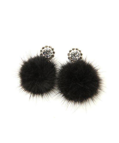 ミンクビジューイヤリング