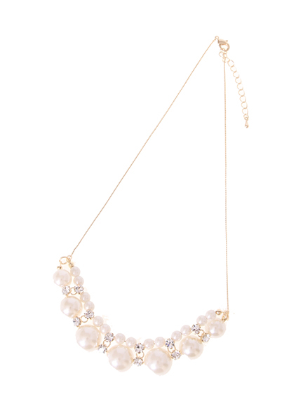 パールビジューネックレス