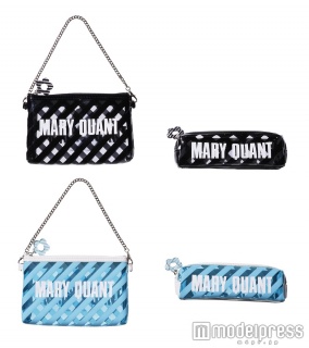 「バイアスクリアチェーン付ポーチ」各4,000円、「バイアスクリアスクエアペンケース」各3,000円（全て税抜）