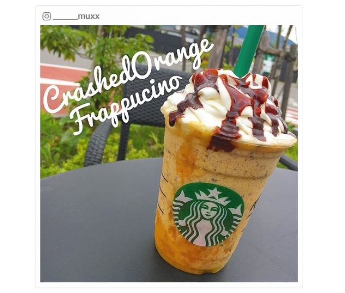 「オランジェット フラペチーノ」がお洒落！スタバ新作オレンジが濃厚デザートに／_____muxxさんInstagramより