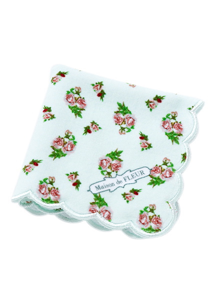 バラ柄スカラタオルハンカチ