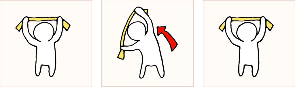 タオルを使った上腹部エクササイズの図