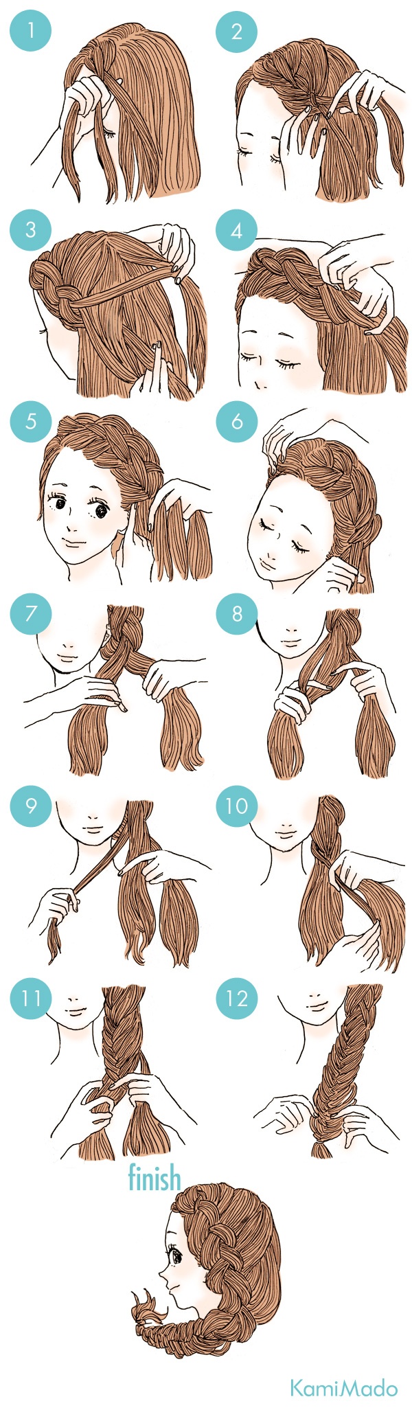 ざっくり編込みがカワイイ☆フィッシュボーン風アレンジ【イラスト付き】