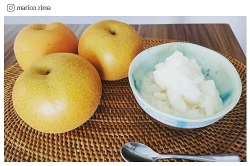 「梨シャーベット」ならダイエット中でも罪悪感ゼロ!簡単作り方/marico.rimaさんInstagram