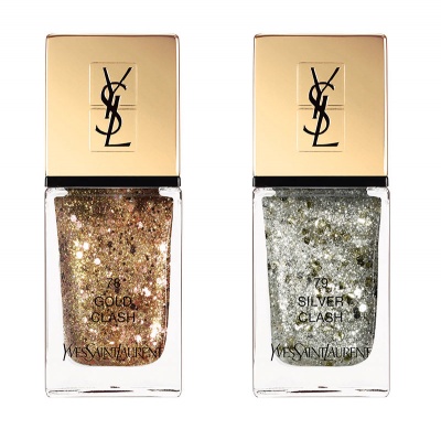 「ラ ラックチュール」／（左から）No.78 ゴールド クラッシュ、No.79 シルバー クラッシュ／各3,200円（税抜）／画像提供：イヴ・サンローラン・ボーテ
