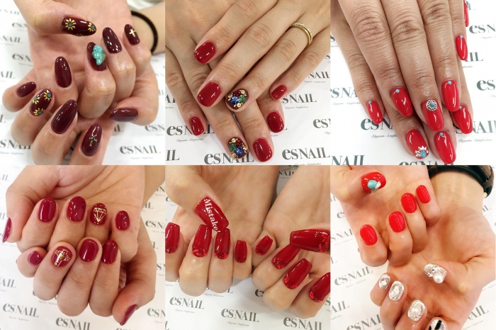 ボルドーだけじゃない！秋冬にやりたい深みのある“赤ネイル”（画像提供：esNAIL）