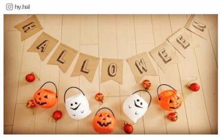 100均で全部揃う!彼と一緒に“おうちハロウィン”を楽しみたい/hy.halさんInstagramより