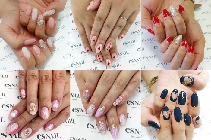 ラブリーな“ハートネイル”に胸キュン(画像提供:esNAIL)