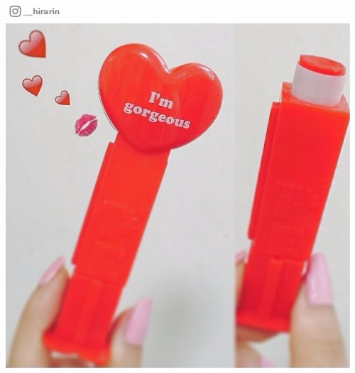 【話題のコスメ】可愛すぎる「PEZリップクリーム」に一目惚れ！思わず食べちゃいそうなキャンディハート／___hirarinさんInstagramより