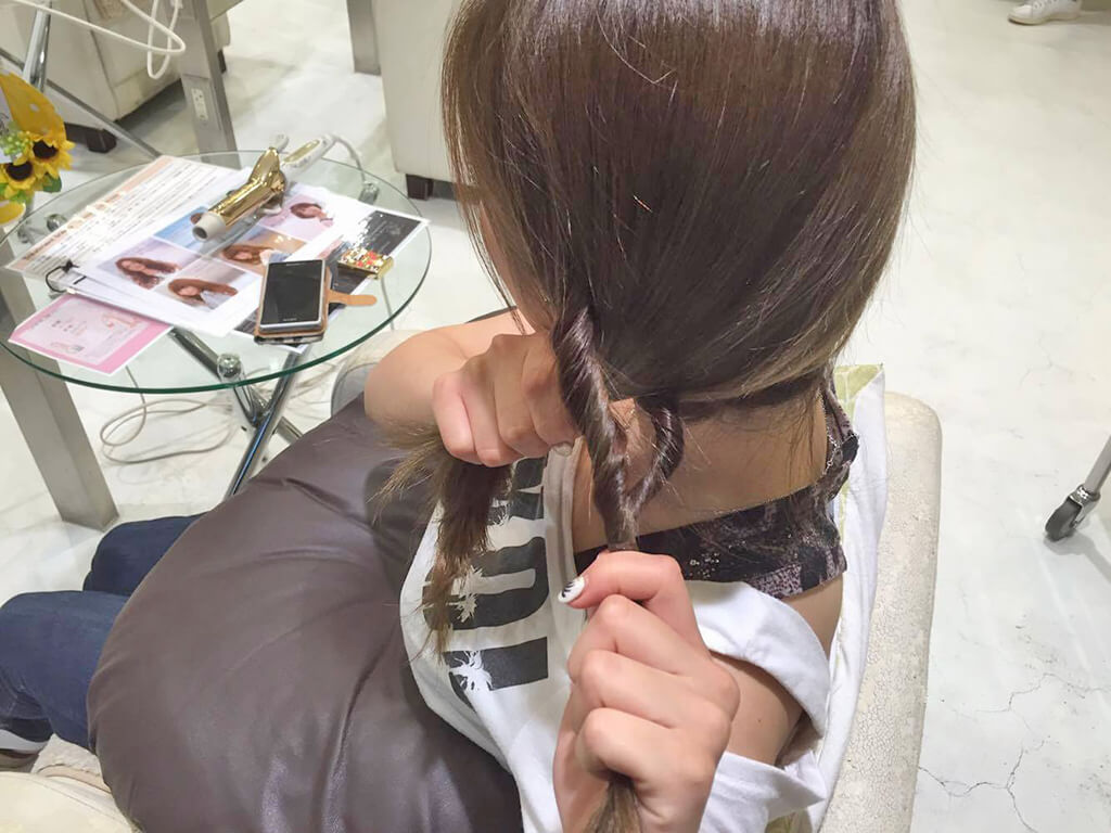 逆リンパでサイドお団子アレンジの手順4